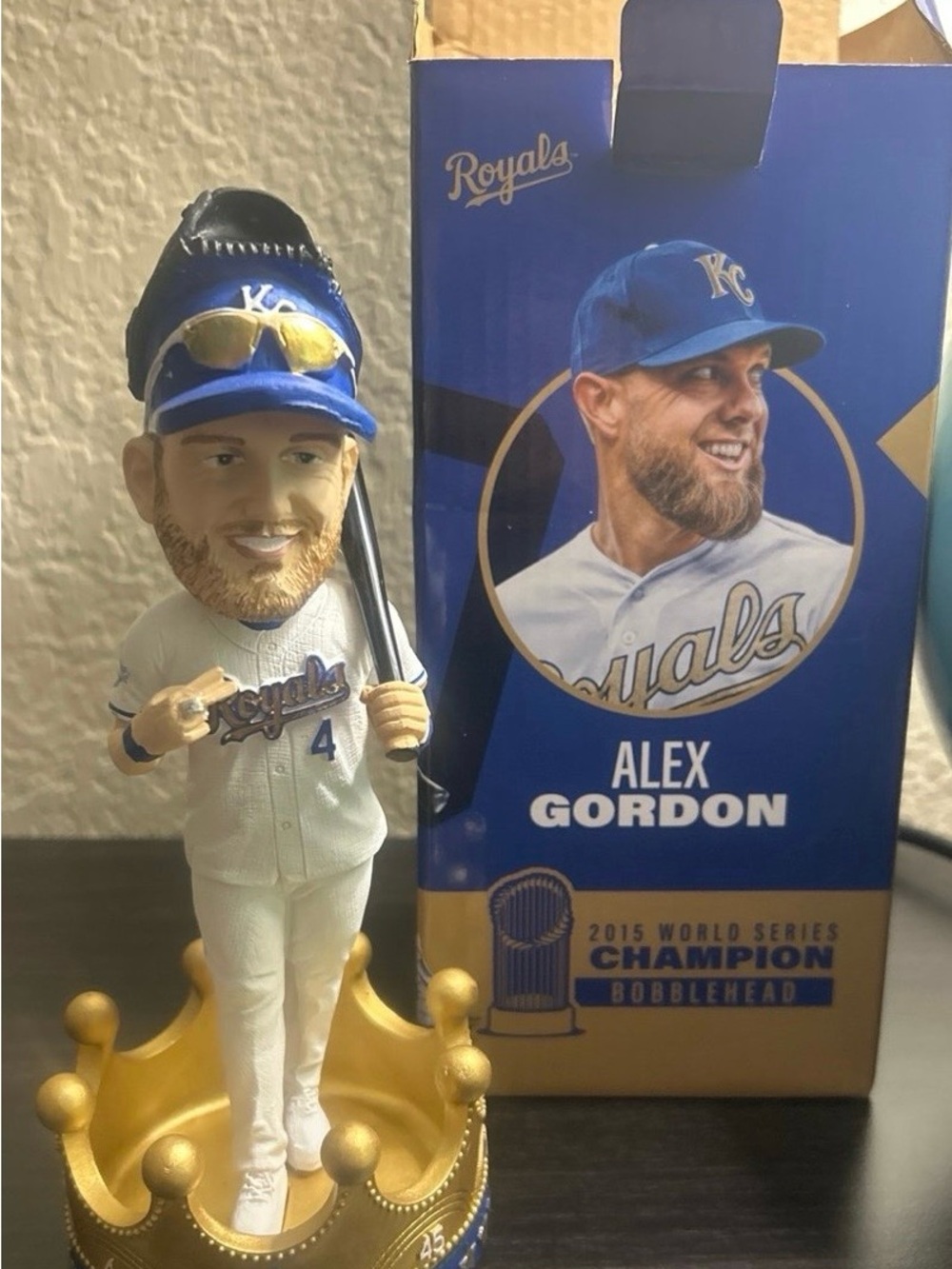 Royals Alex Gordon Blue & White Bobblehead Figurine